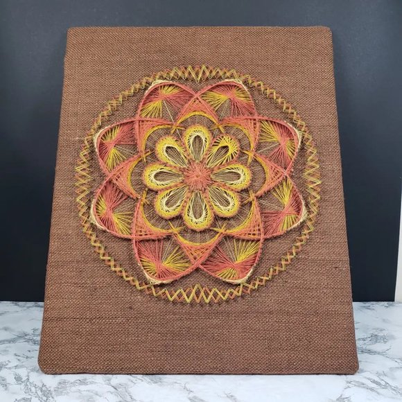 Mandala String Art Wall Decor Encased Vintage - Picture 6 of 16